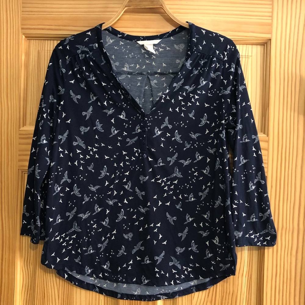 H&M Birds Cotton Blouse